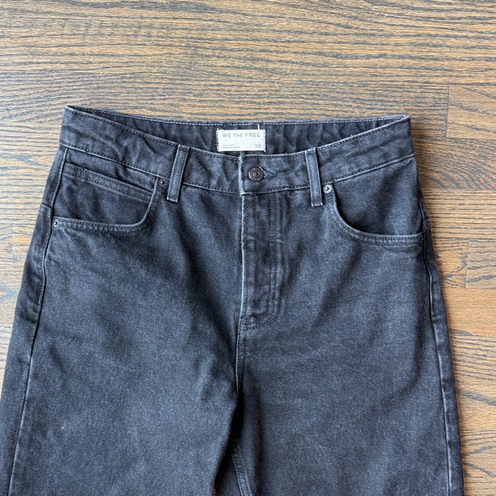 We The Free Washed Vintage Black Wide-Leg Ankle Jeans size 28 NWOT - Picture 3 of 13